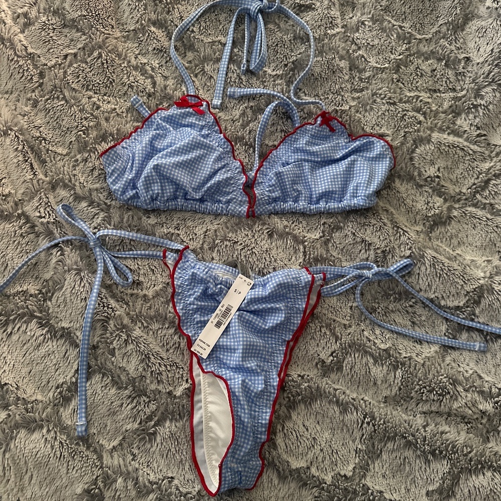 NWT PINK Frankie’s Bikinis Reign bottom and top